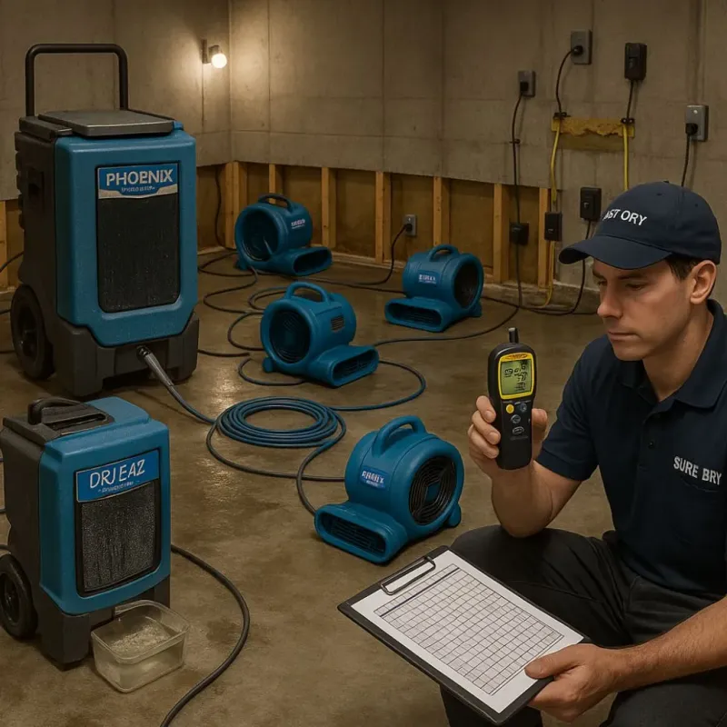 Structural Drying and Dehumidification process in Theresa, WI